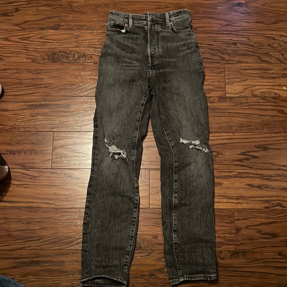 Ultra high rise mom jean. Gray wash. Size 0 from H & M